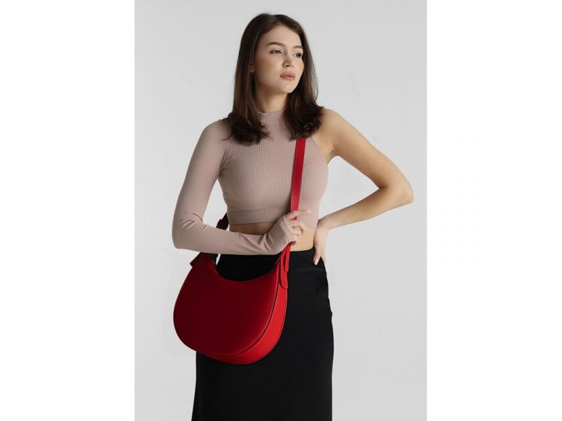 Женская кожаная сумка Vivian красный флотар, фото 2