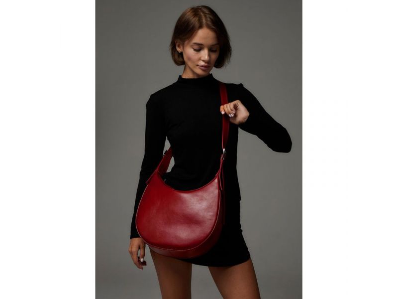 Женская кожаная сумка Vivian красная, фото 1