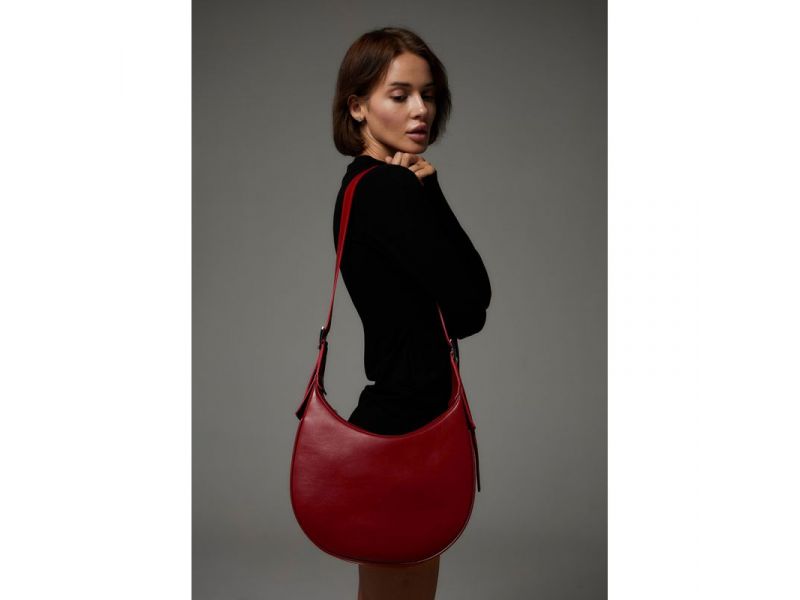 Женская кожаная сумка Vivian красная, фото 2