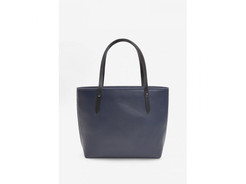 Кожаный шоппер Walker Mini темно-синий, фото 3