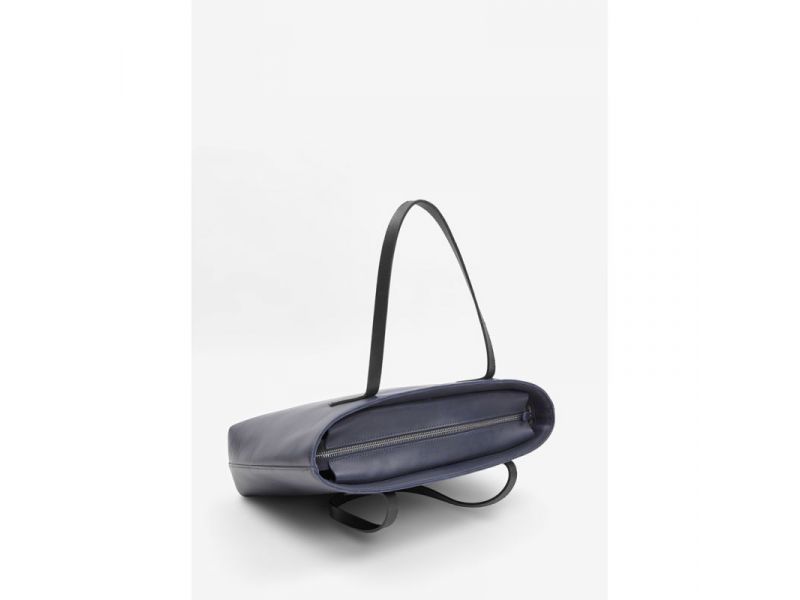 Кожаный шоппер Walker Mini темно-синий, фото 5