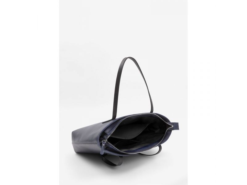 Кожаный шоппер Walker Mini темно-синий, фото 6