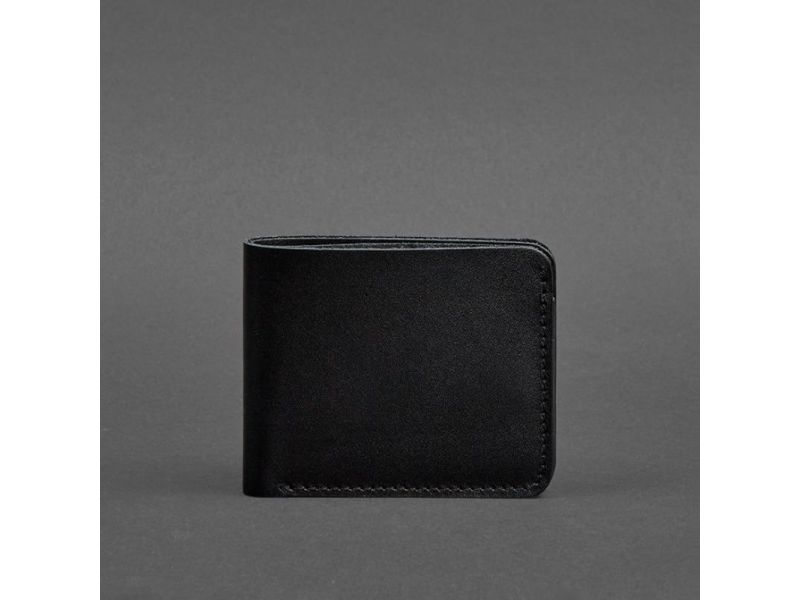 Мужское кожаное портмоне 4.1 (4 кармана) угольно-черное, фото 5