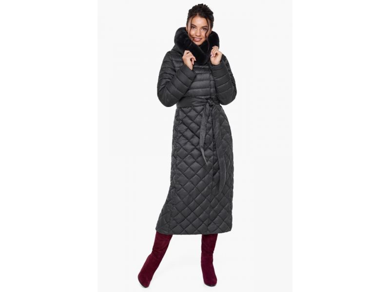 Женский воздуховик графитовый на зиму модель 31012, фото 3