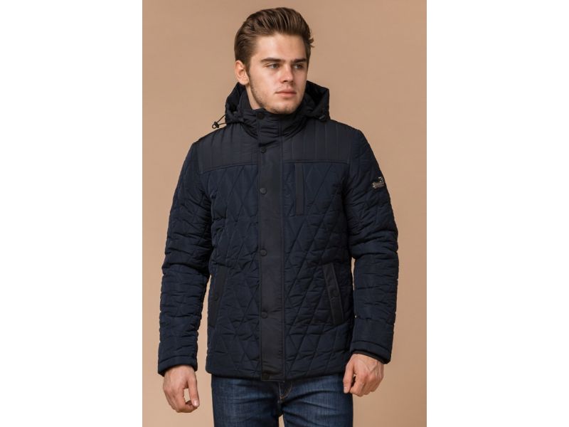 Мужская зимняя куртка синего цвета короткая модель 30538, фото 3