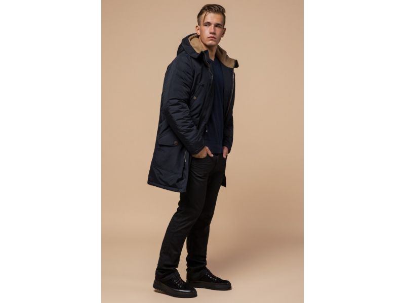 Зимняя черно-синяя парка мужская модель 90520, фото 3