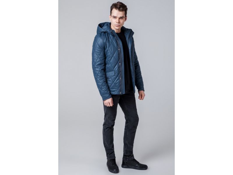 Ветровка цвета индиго мужская осенне-весенняя модель 1489, фото 3