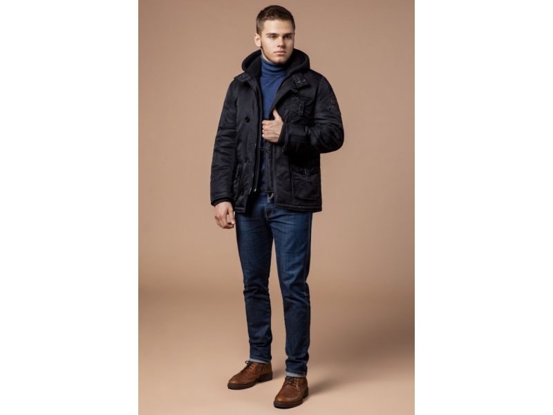 Зимняя парка черная для мужчин модель 17197, фото 3