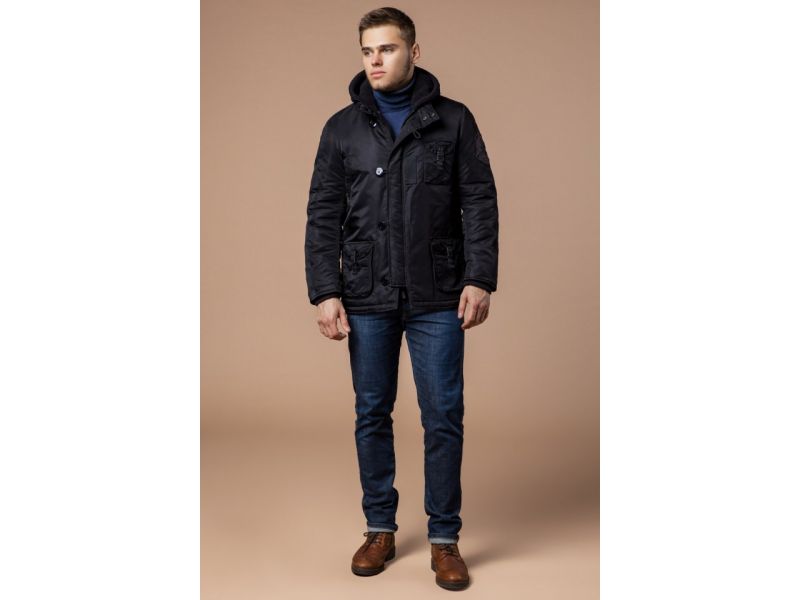 Зимняя парка черная для мужчин модель 17197, фото 2