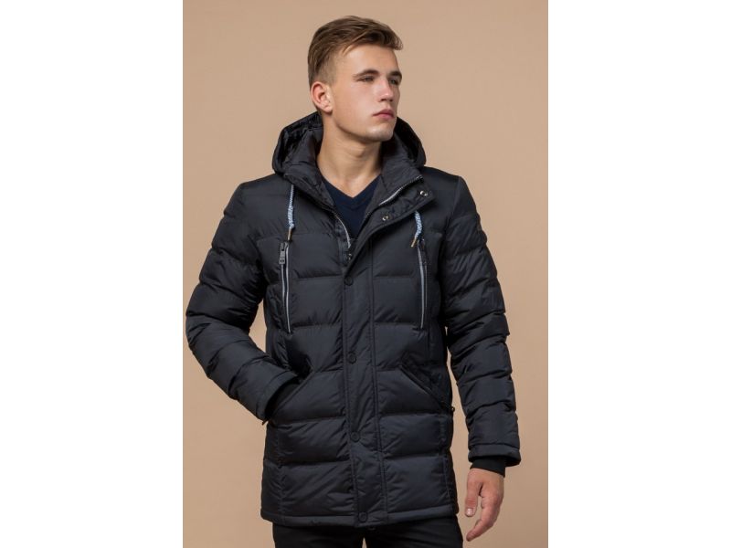 Куртка мужская цвета графита зимняя модель 11726, фото 3