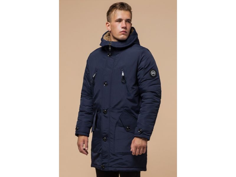 Парка синяя мужская на зиму модель 96120, фото 3