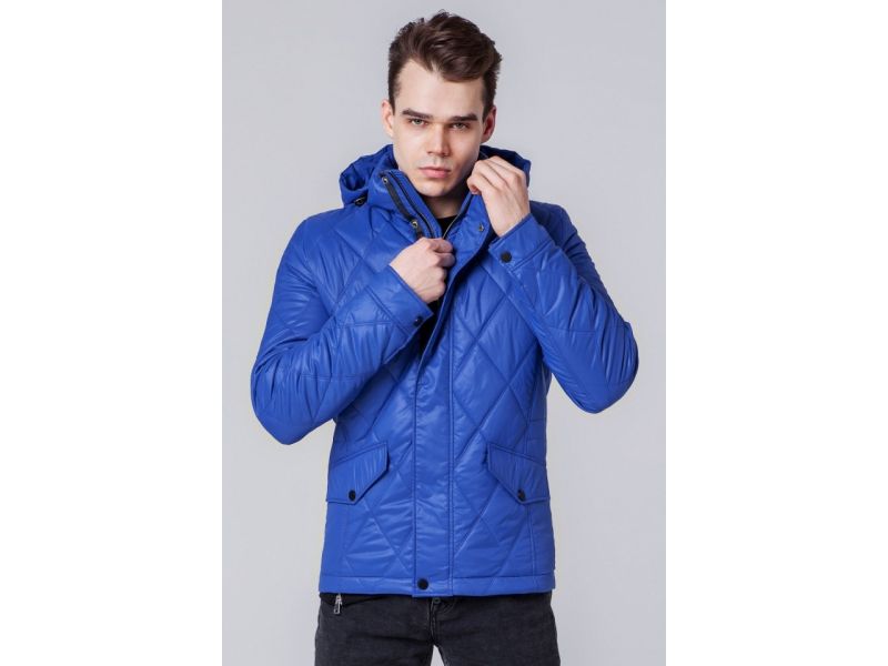 Ветровка осенне-весенняя мужская прямого кроя цвет электрик модель 1489, фото 3