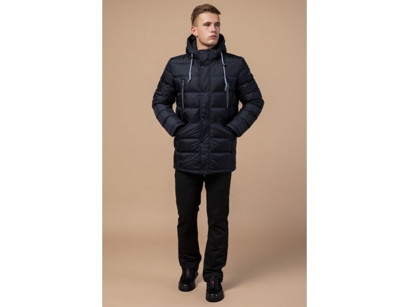 Куртка зимняя темно-синяя для мужчин модель 11726, фото 2