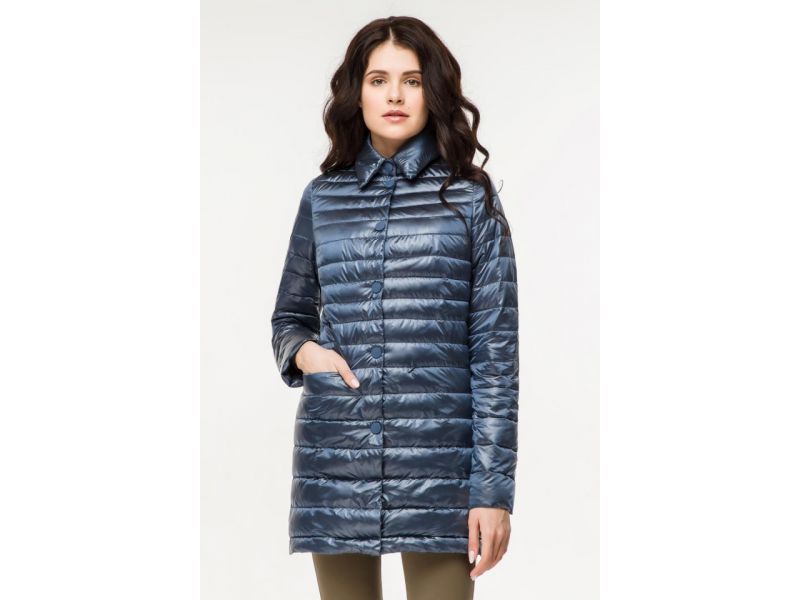 Женский воздуховик осенне-весенний легкий цвет темная лазурь модель 41323, фото 3