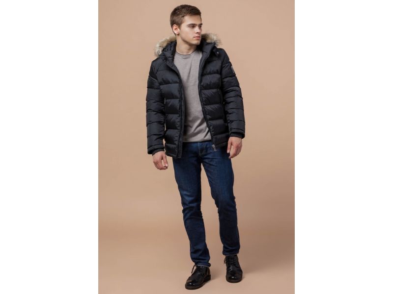 Мужская зимняя куртка черная модель 18540, фото 3