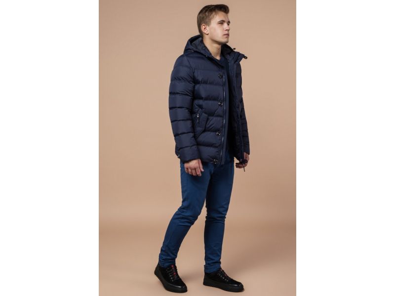 Темно-синяя зимняя качественная куртка мужская модель 30380, фото 3