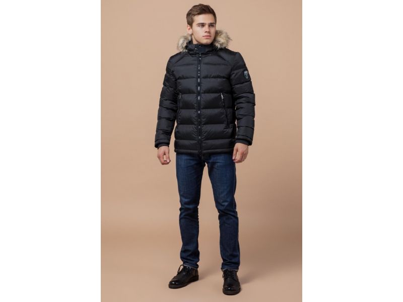 Мужская зимняя куртка черная модель 18540, фото 2