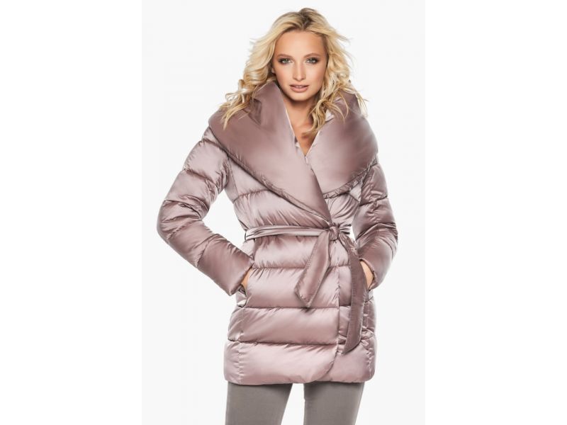 Воздуховик зимний женский пудрового цвета модель 31064, фото 3