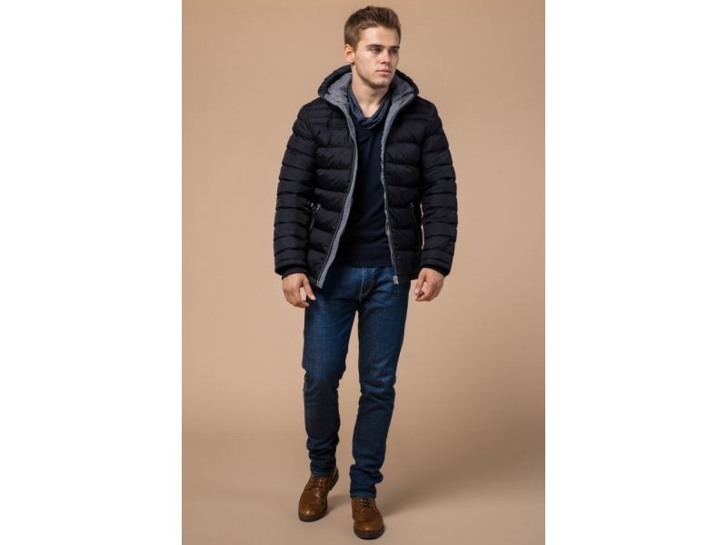 Сине-черная зимняя мужская куртка модель 15181, фото 3