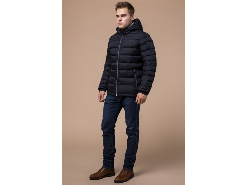 Сине-черная зимняя мужская куртка модель 15181, фото 2