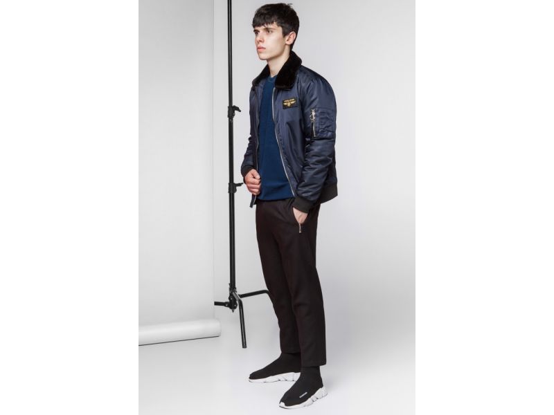 Темно-синий мужской осенне-весенний бомбер молодежный модель 52121, фото 3