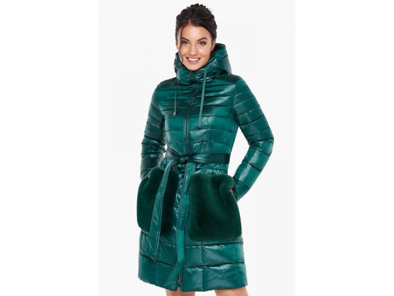 Женский воздуховик изумрудный осенне-весенний модель 31845, фото 3