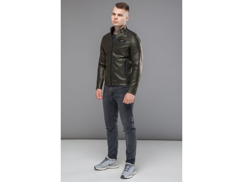 Молодежная куртка мужская осенне-весенняя цвет хаки модель 36361, фото 2