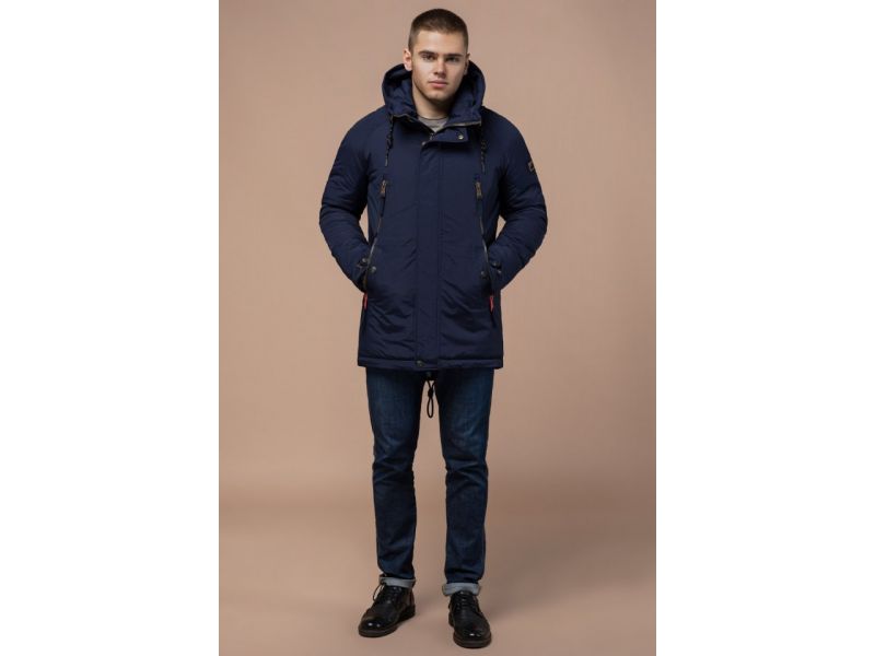 Зимняя парка синяя мужская модель 3587, фото 2