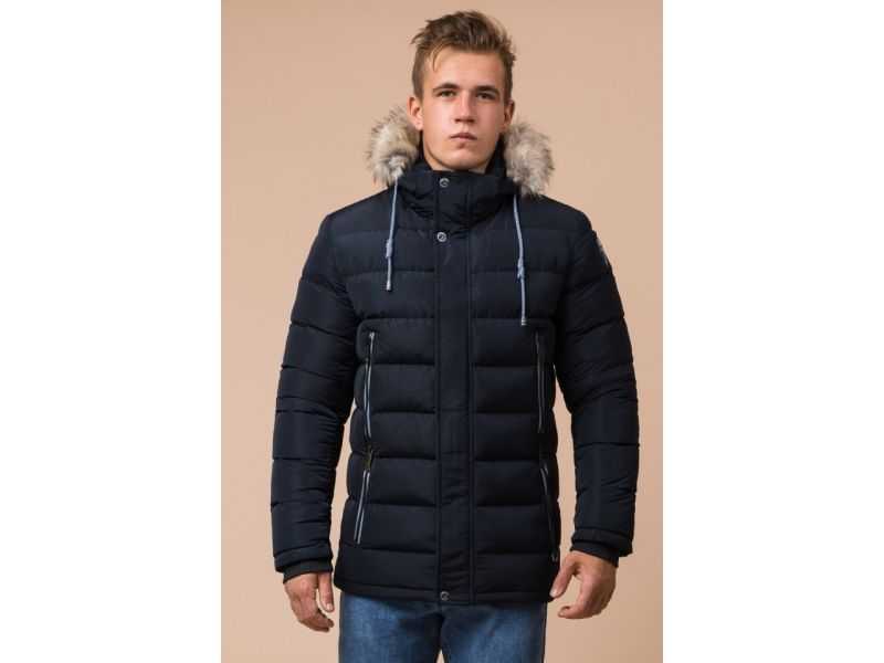 Мужская зимняя куртка темно-синяя модель 20128, фото 3