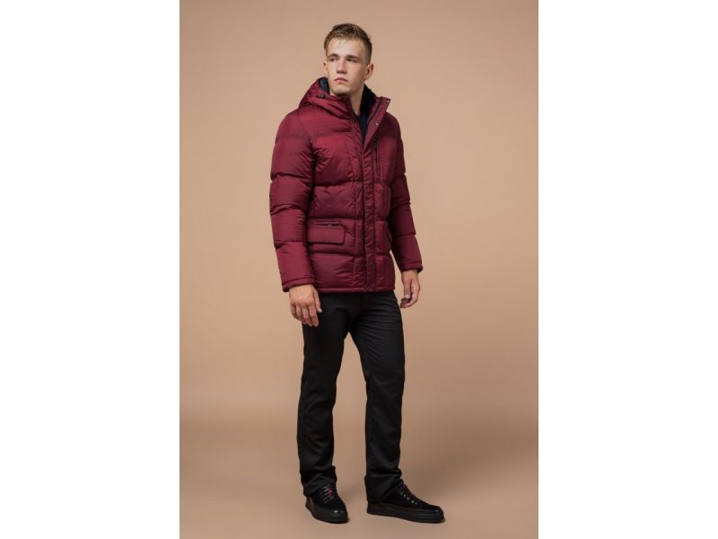 Зимняя яркая красная мужская куртка удобная модель 2609, фото 3