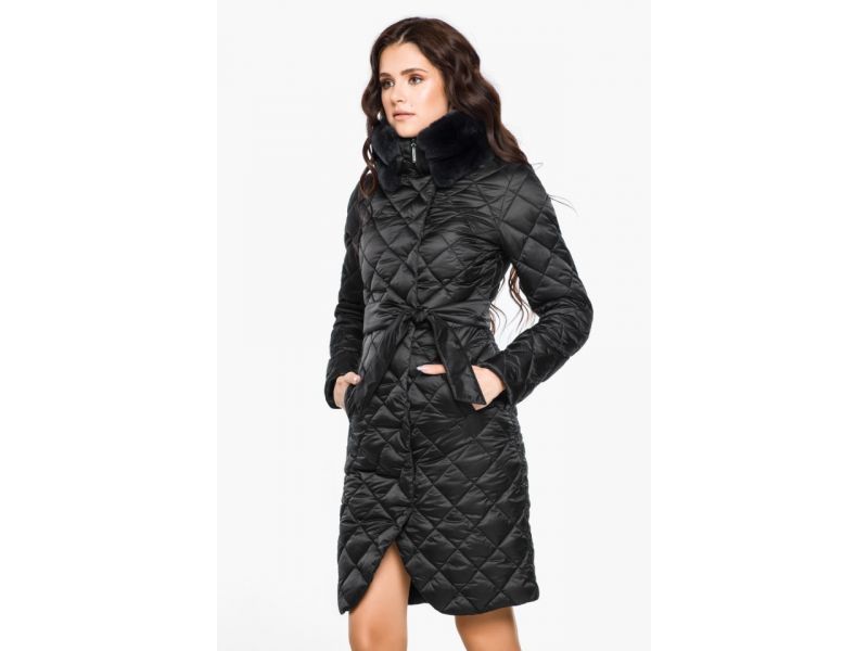 Черный брендовый воздуховик зимний женский модель 31030, фото 3