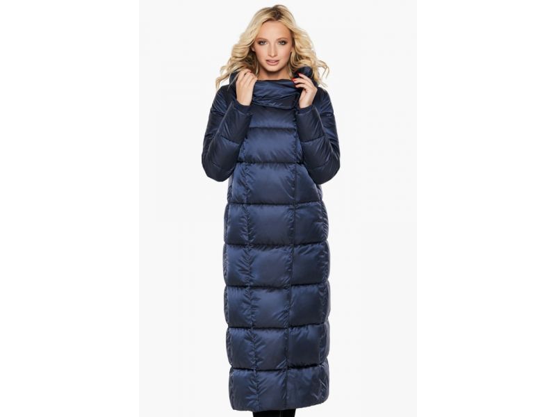 Воздуховик женский модный на зиму цвет синий бархат модель 31056, фото 3