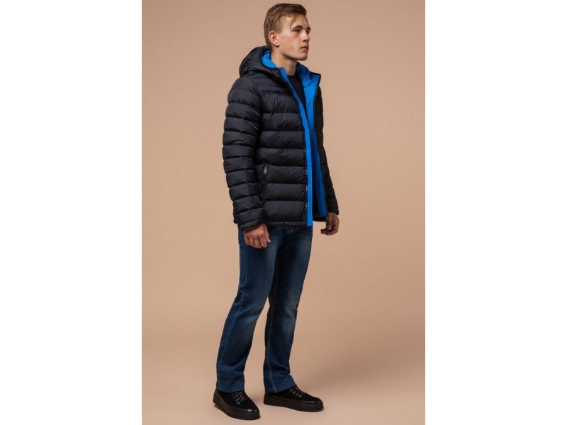 Зимняя сине-черная мужская куртка модель 25490, фото 3