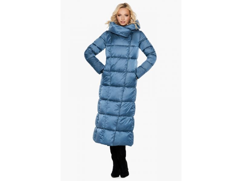 Модный женский воздуховик зимний цвет аквамарин модель 31056, фото 3