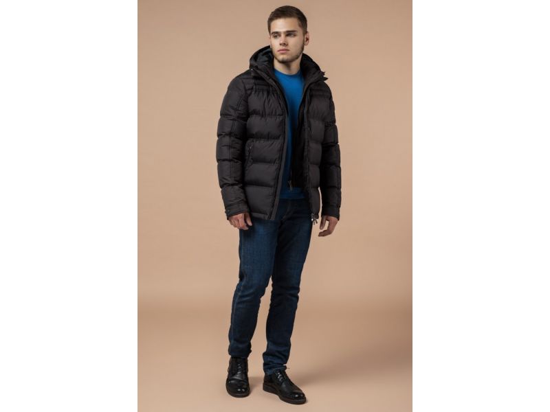 Кофейная мужская куртка на зиму модель 26055, фото 3