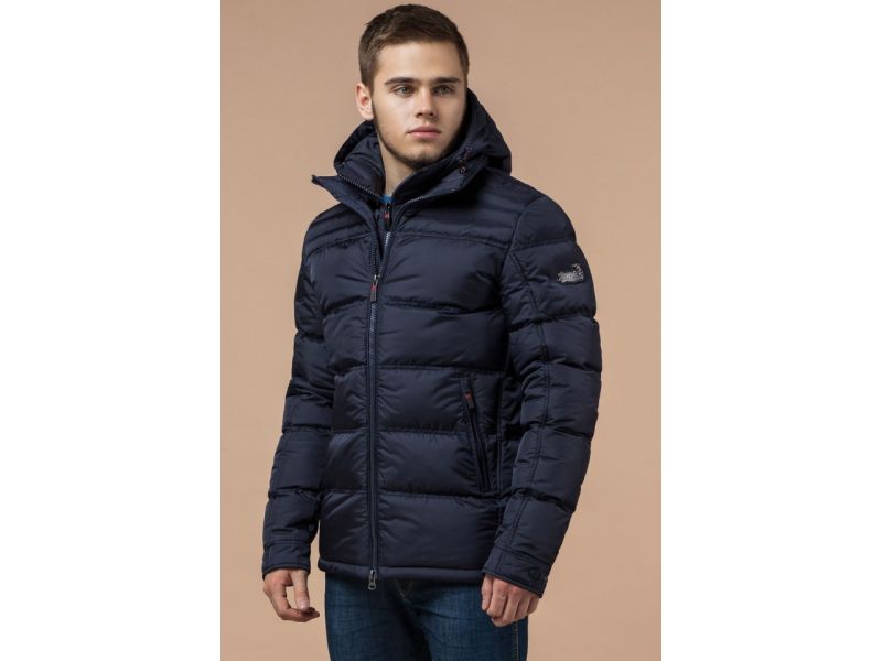 Зимняя куртка темно-синяя для мужчин модель 26055, фото 3