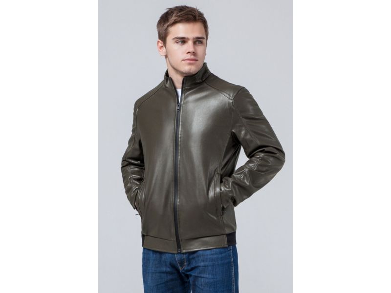 Легкая мужская куртка молодежная осенне-весенняя цвета хаки модель 1588, фото 3