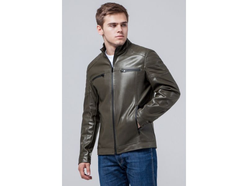 Непродуваемая куртка осенне-весенняя молодежная мужская цвета хаки модель 3645, фото 3