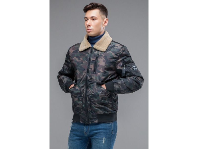 Темно-серый молодежный бомбер мужской осенне-весенний модель 38666, фото 3