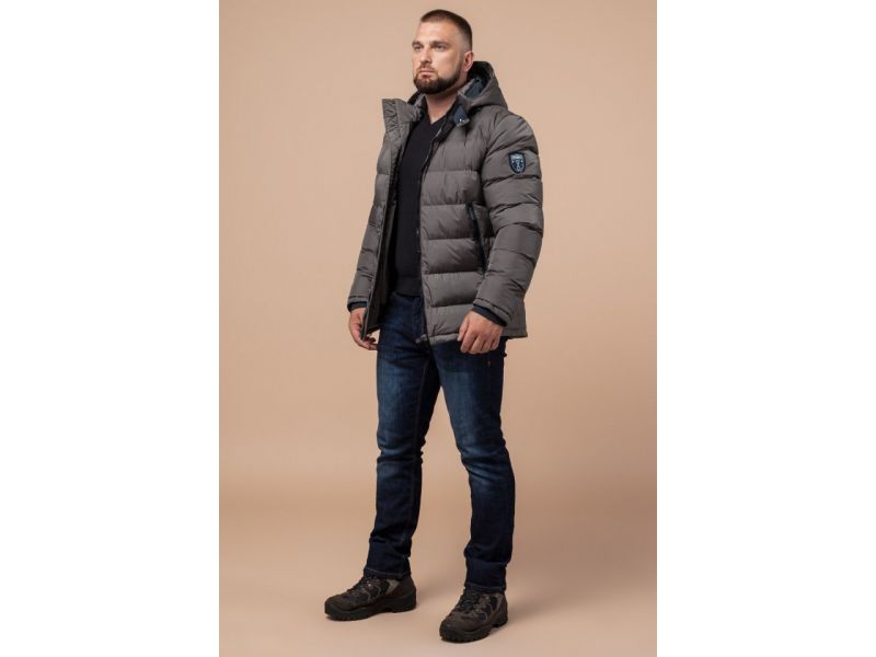 Зимняя мужская куртка удобная цвета сафари модель 32540, фото 3