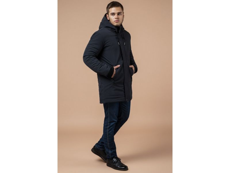 Графитовая парка с карманами зимняя мужская модель 9055, фото 2
