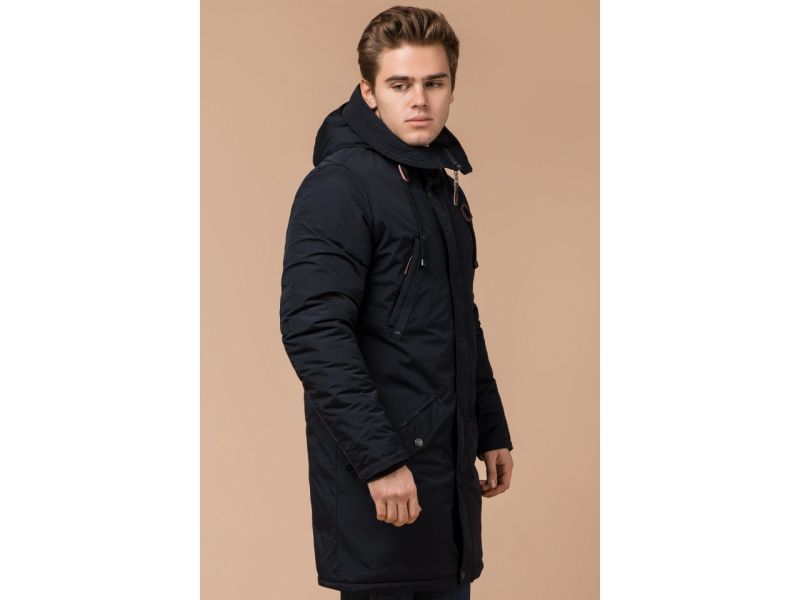 Мужская черно-синяя парка на зиму модель 13620, фото 3