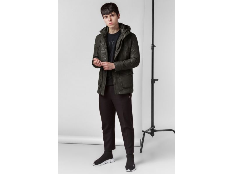 Молодежная осенне-весенняя куртка 2 в 1 мужская цвета хаки модель 12121, фото 2