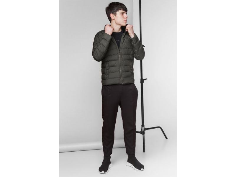 Молодежная осенне-весенняя куртка 2 в 1 мужская цвета хаки модель 12121, фото 3