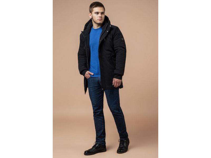 Парка зимняя черная мужская модель 9055, фото 3