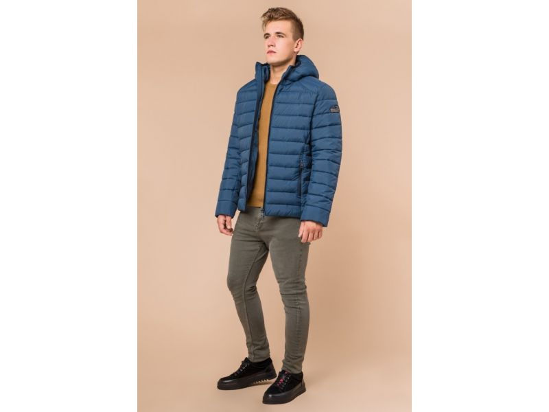 Темно-бирюзовая мужская куртка с карманами модель 40962, фото 3