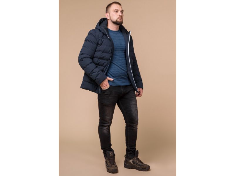 Мужская зимняя куртка цвет синий-электрик модель 45115, фото 3