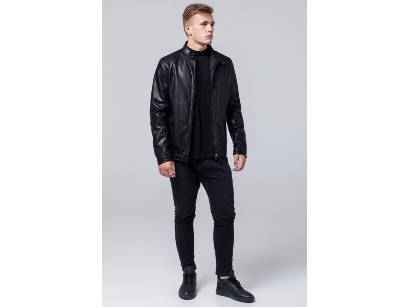 Черная молодежная мужская осенне-весенняя куртка модель 2193, фото 3