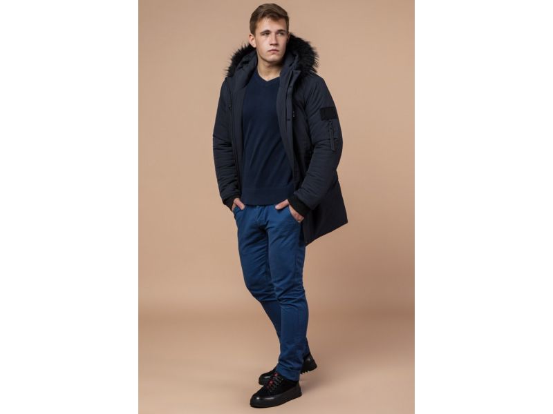 Парка графитовая на зиму мужская модель 9842, фото 3