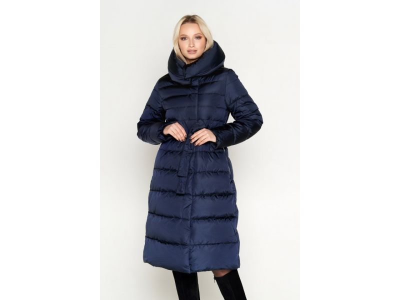 Синий зимний воздуховик женский длинный модель 31515, фото 3